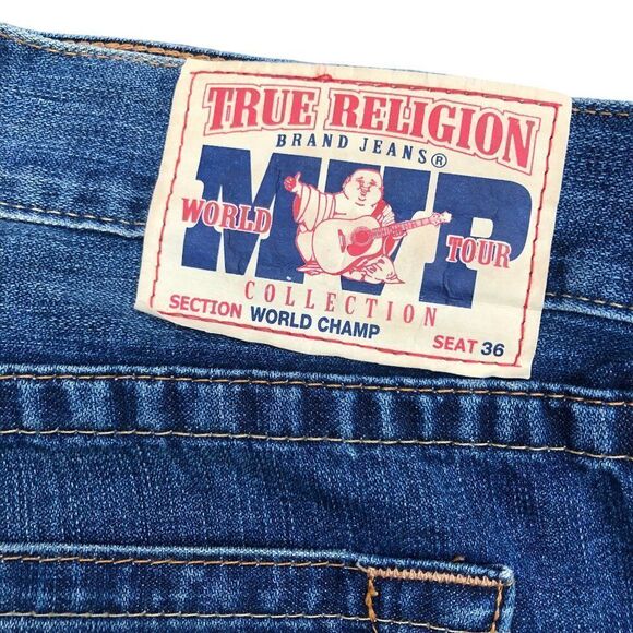 TRUE Religion Jeans Size 40 WORLD CHAMP Blue - Picture 7 of 9